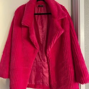Hot pink fur coat